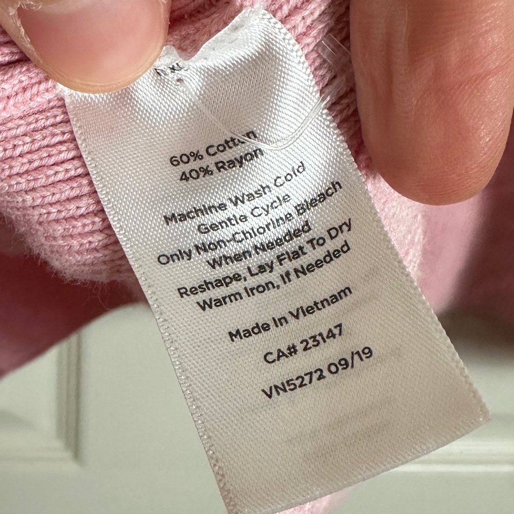 ! Talbots Pink Cotton Blend Valentine's Day Preppy Minimalist Cardigan Women 2X - Picture 6 of 6